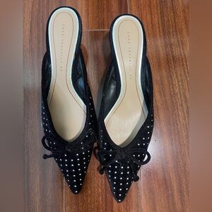 Zara studded velvet mules